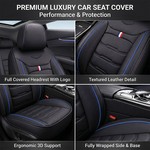 TopikaAuto - Universal Car Seat Cover Front & Full Set Waterproof Leather