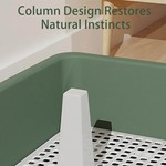 TopikaPet - Indoor Dog Toilet Large 50x39x12cm with 3-Sided Fence, Green