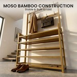 Topika Coat And Shoe Rack With 5 Tier Shelf And Hooks For Entryway, Wooden