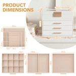 Topika Jewellery Box for Women with 12 Grid Drawer, Dust-Proof Organizer