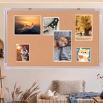 Topika-Aluminium Frame Cork Board 50x70cm , Wall-Mounted Bulletin Pin Board