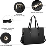 Topika Large Women's Laptop Tote Bag Handbag Crocodile Pattern PU Leather