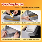 TopikaHome - Microwave Pasta Cooker with Strainer Lid and Cooking Guide