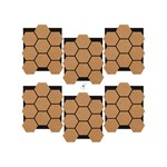 Topika 6pcs Teak 3D Honeycomb Wood Acoustic Panels For Home & Office Decor