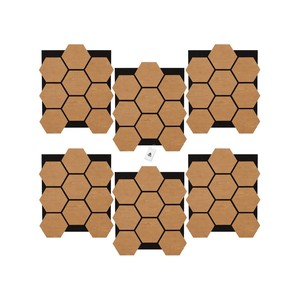 Topika 6pcs Teak 3D Honeycomb Wood Acoustic Panels For Home & Office Decor