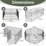 Topika Metal Exercise Puppy Play Pen with Door for Dogs