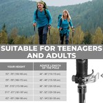 Topika 2pcs Trekking Poles Real Cork Grip External Locking Telescopic Poles