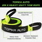 TopikaAuto 5m 10Tons Tow Strap Heavy Duty with D Ring Shackle Recovery Rope