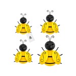 Topika - 4 Piece Metal Bumble Bee Wall Art Decor Set for Garden And Patio