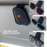 Topika 2 Packs Magnetic Leather Sunglasses&Card Holders for Car Visor