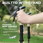 Topika 2pcs Trekking Poles Real Cork Grip External Locking Telescopic Poles