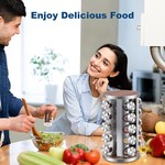 Topika - 20-Jar Rotating Spice Rack with Labels, Stainless Steel