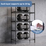 Topika - Adjustable Shelf Organiser, 3/5-Tier Heavy-Duty Steel Storage Rack