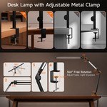 Topika LED Desk Lamp with Clamp, 2+1 Light Bar, Remote & Touch Control