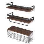 TopikaHome - Bathroom Organiser with Basket, Wall Mounted Shelve for Home