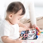 Baby Mirror Infant Toys with Crinkle Cloth Book and Teether 3 IN 1 Set