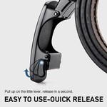 Topika Men Belts No-Holes Carbon Fibre Leather Ratchet Belt Brown Interior