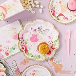 Topika-48Pack Fairy Plate 7/9in Floral Tea Party Paper Plate for Girl Party
