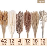 Topika Dried Pampas Grass Decor 100pcs Artificial Flowers for Home, Wedding