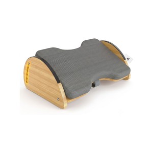 Topika- Adjustable Office Footrest, Ergonomic Bamboo Foot Rest With Cushion