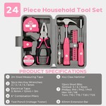 Topika 24 Pcs Household Tool Kit Set - Compact Hand Tool Box for Home DIY