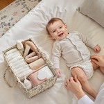 Topika Diaper Caddy Organizer Floral Baby Storage Basket with Handles