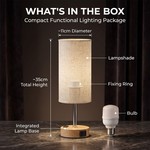 Topika - Touch Desk Lamp With USB Ports, AC Outlet And Wood Grain Base