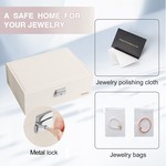 TopikaHome - PU Leather Jewelry Organizer Box, 2 Layer Jewelry Box Storage