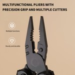 Topika Multitool Folding Pliers 12-in-1 with Knife, Saw & Screwdriver Bits