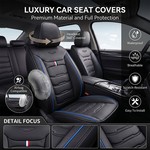 TopikaAuto - Universal Car Seat Cover Front & Full Set Waterproof Leather