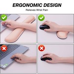 Topika 3 in 1 Mouse Pad With Wrist Support,Extra Large Leather Mousepad Set