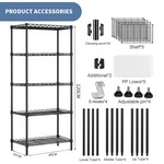 Topika - Kitchen Shelves 3/5-Tier, Kitchen Shelf Organiser for Home Decor
