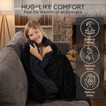Topika - Fleece Weighted Blanket,Thick Winter Blanket For Bed,Black 6.8/9kg