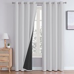 Topika -2/1 Panels White Blackout Curtains for Bedroom, Thermal Insulated