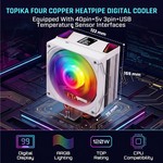 Topika - Cooling Fans For PC RGB CPU Cooler LED White CPU Cooler
