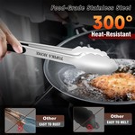 Topika Stainless Steel Kitchen Tongs for Cooking, 3 Piece Cooking Tongs Set