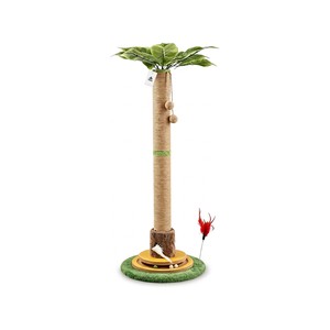 Topika Cat Scratching Tree 114cm Tall, Sisal Scratcher with Toys