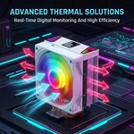 Topika - Cooling Fans For PC RGB CPU Cooler LED White CPU Cooler