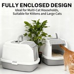 Topika Hooded Cat Litter Box with Litter Scoop, Fully Enclosed, Leak-Proof.