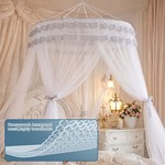 Topika Bed Canopy Lace for Girls, Princess Canopy Bed Curtains, 1.2 x 2.7m