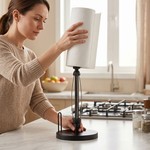 Topika - Black Paper Towel Holder, Stainless Steel Kitchen Towel Holder