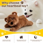Topika Heartbeat Plush Toy Bear, Soft Calming Pet Companion