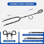 Double Dog Leash, Shock Absorbing Bungee & Reflective Thread