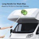 Topika Car Wash Brush Kit with Long Handle, Chenille Mitt, Mop & Extra Head