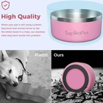 TopikaPet - Stainless Steel Dog Bowls with Non-Slip Silicone Base, 3 Colour