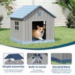Topika Dog House Outdoor Waterproof Large Kennel with Raised Floor