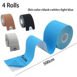 4 Rolls Kinesiology Tape Breathable Elastic Kinesiology Therapeutic Tape