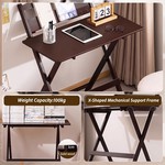 Topika - Bamboo Wooden Folding Table, Portable Desk For Home And Study