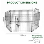 Topika Dog Playpen Foldable Pet Fence 8Piece with Cover & Pad