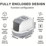 Topika Hooded Cat Litter Box with Litter Scoop, Fully Enclosed, Leak-Proof.